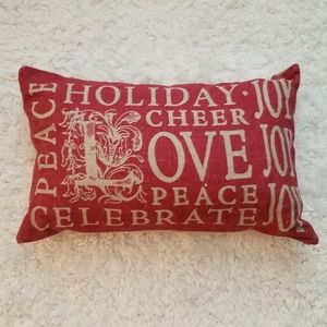 Burlap Christmas Lumbar Throw Pillow 14" x 24"